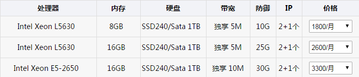 高防服务器特价
