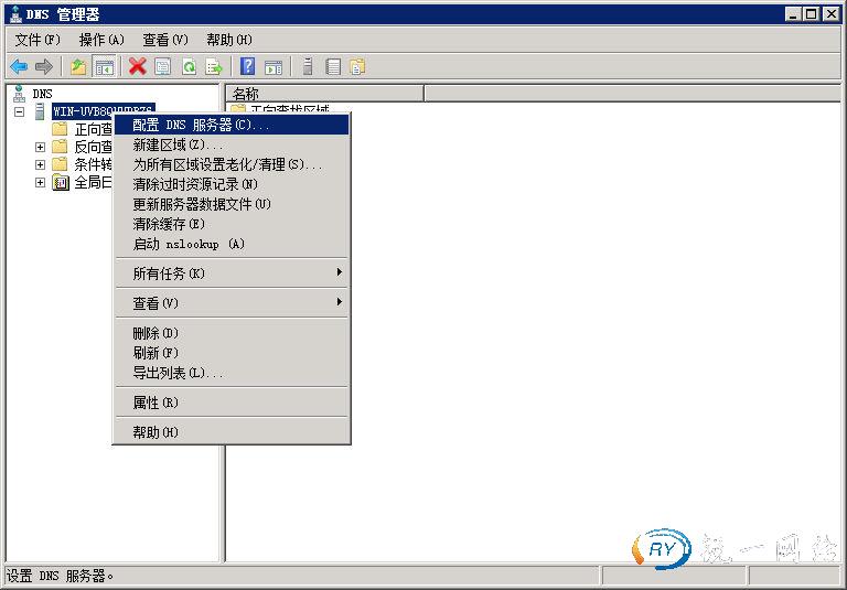 选择配置DNS服务器命令