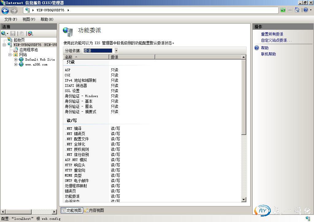 配置读/写或配置只读设置